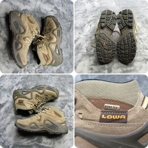 Lowa Boots Women 8 Brown Bora GTX QC Gore-Tex Waterproof Hiking Rugged Mid Trail